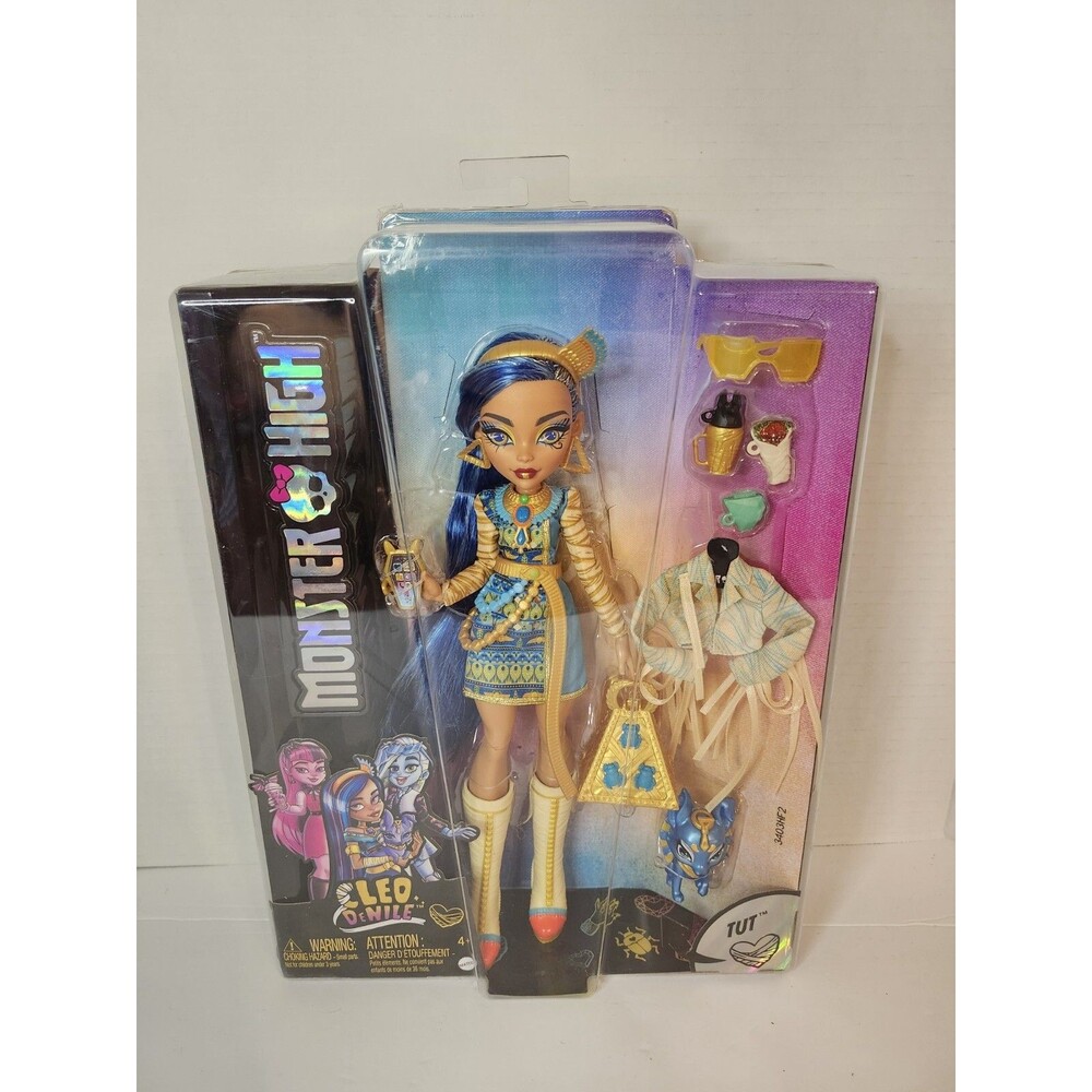 2022 MONSTER HIGH Cleo DeNile Fab-boo-lous Royal Mummy w/ Pet TUT